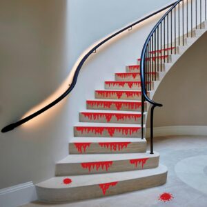P'tit Clown - Décoration Halloween Sanglante - Bloody - Accessoire Effrayant pour Maison Hantée, Idéal pour Fêtes Thématiques, Crée Une Atmosphère de Terreur (Décor d'escalier - Sang, L 97 x P 14 cm)