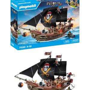 Playmobil 71530 Bateau Pirates - Prenez Le Large et embarquez pour Une Chasse au trésor en mer aux côtés des Pirates - Comprenant des canons, des projectiles et Un Ancre - Pirates - Dès 4 Ans