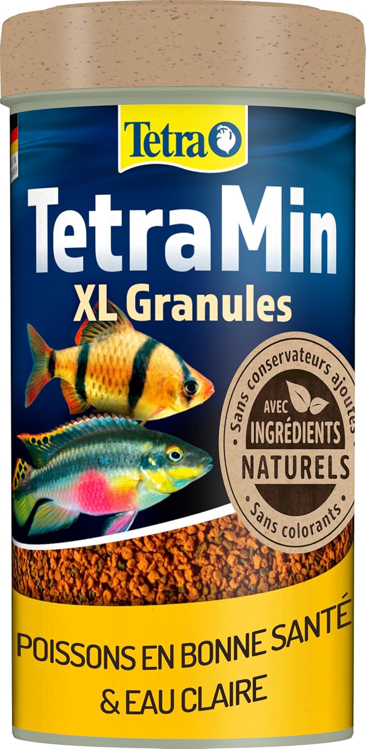 TetraMin XL Granules Nutri Evolution - Aliment Complet en Granulés aux Ingrédients Naturels pour Les Grands Poissons Tropicaux – Sans conservateurs ajoutés ni colorants - Boîte PET recyclé - 250 ml
