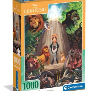 Clementoni | Puzzle Disney Le Roi Lion 1000 Pièces pour Adultes | Poster Inclus | 70x50 cm | Matériaux Recyclés | Jeu de Société Adulte