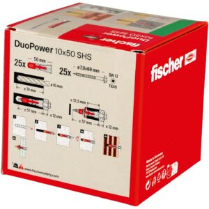 Alternative view of FISCHER DUOPOWER 10x50 — Chevilles avec vis x25