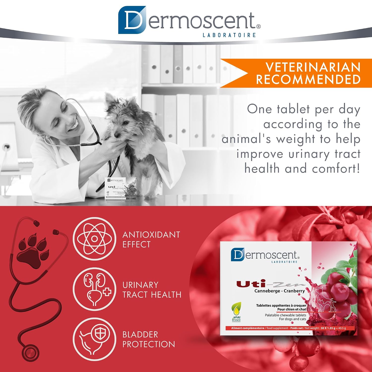 DERMOSCENT UTI-Zen — Complément urinaire chiens & chats x30 – Image 6