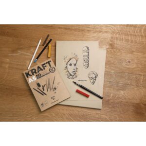 Alternative view of CLAIREFONTAINE — Bloc papier kraft A4 100 feuilles 90g