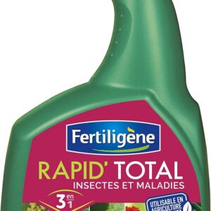 FERTILIGÈNE Rapid' Total – Traitement 3-en-1 Insectes, Acariens & Maladies – Prêt à l'Emploi – Utilisable en Agriculture Biologique – 800ml