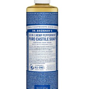 Dr Bronner's Savon liquide pur Castille Menthe poivrée 16 oz/473 ml