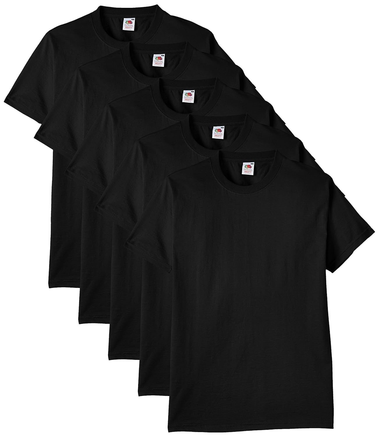 Fruit of the Loom - 61-212 - T-shirt (Lot de 5) - Homme - Noir - Taille: L