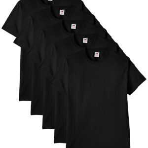 Fruit of the Loom - 61-212 - T-shirt (Lot de 5) - Homme - Noir - Taille: 3XL