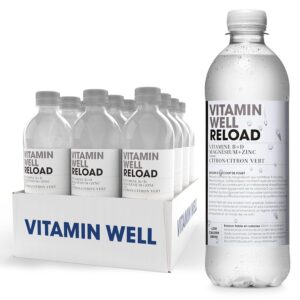 Vitamin Well - Boissons enrichies en vitamines et en minéraux goût citron, citron vert, 12x500ml (Reload)