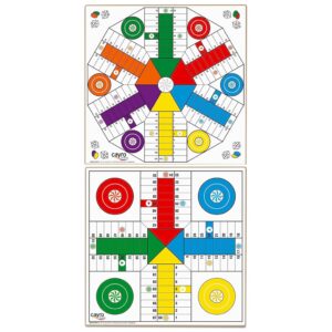 Cayro - Planche Parcheesi - en Bois - pour 4 À 6 Joueurs - Mesures 40 X 40 Cm - Durable Et Facile À Transporter - Idéal pour Toute La Famille - Plaisir Garanti