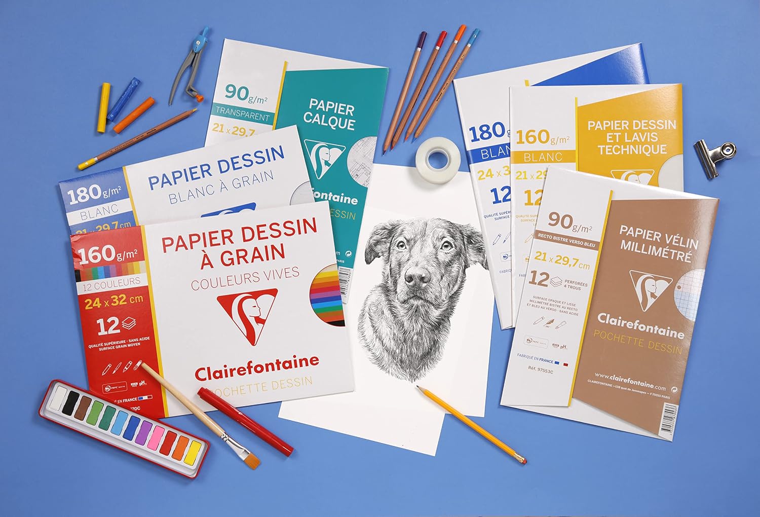 CLAIREFONTAINE — Pochette dessin scolaire A3 10 feuilles 224g – Image 5