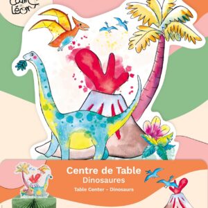 Alternative view of CAM ET LEON — Centre de table dinosaures multicolore