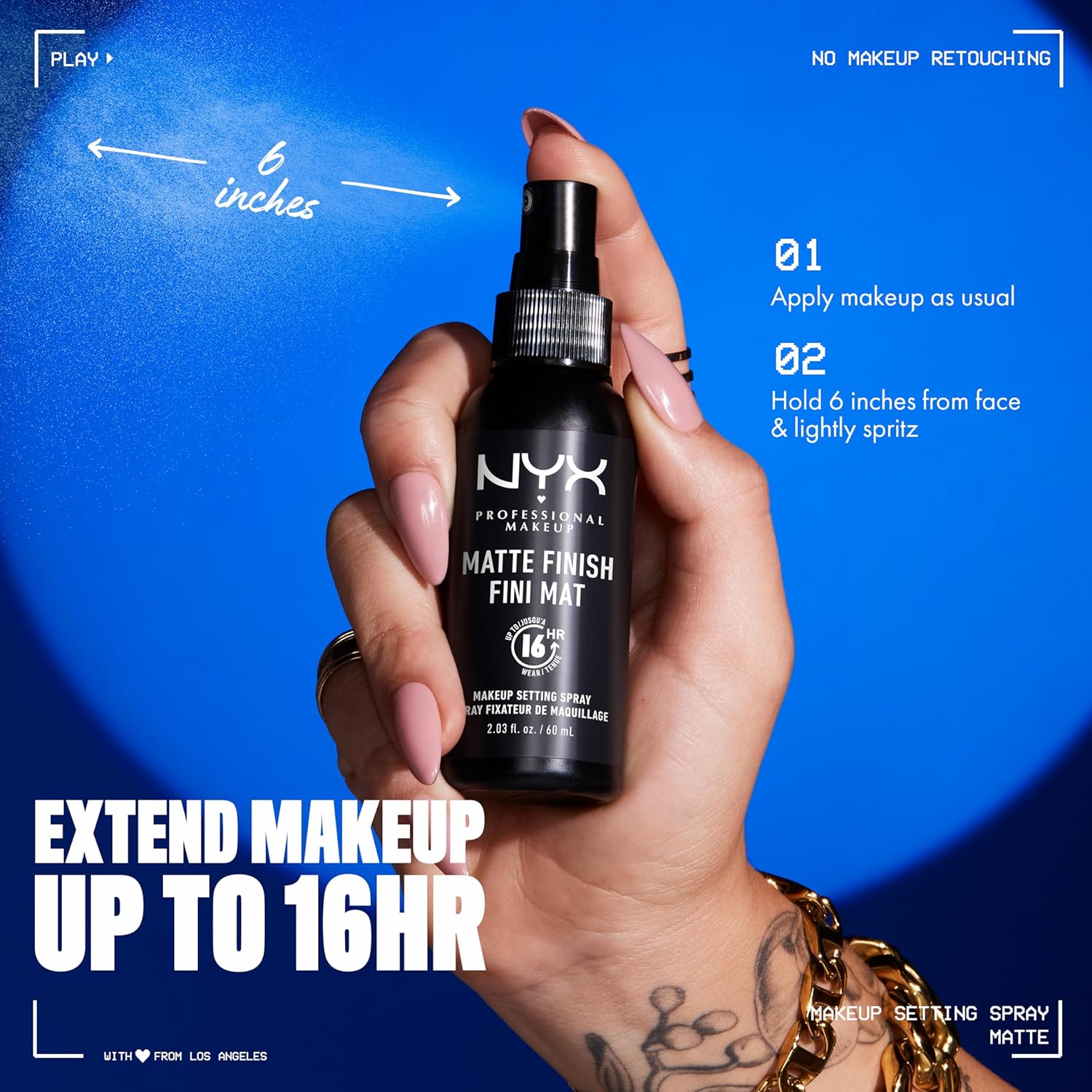 NYX Professional Makeup — Spray Fixateur Dewy Finish 180ml – Image 3