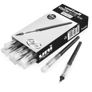 Uni-Ball Vision Elite Lot de 6 recharges pour stylo Encre liquide 0,8 mm Noir