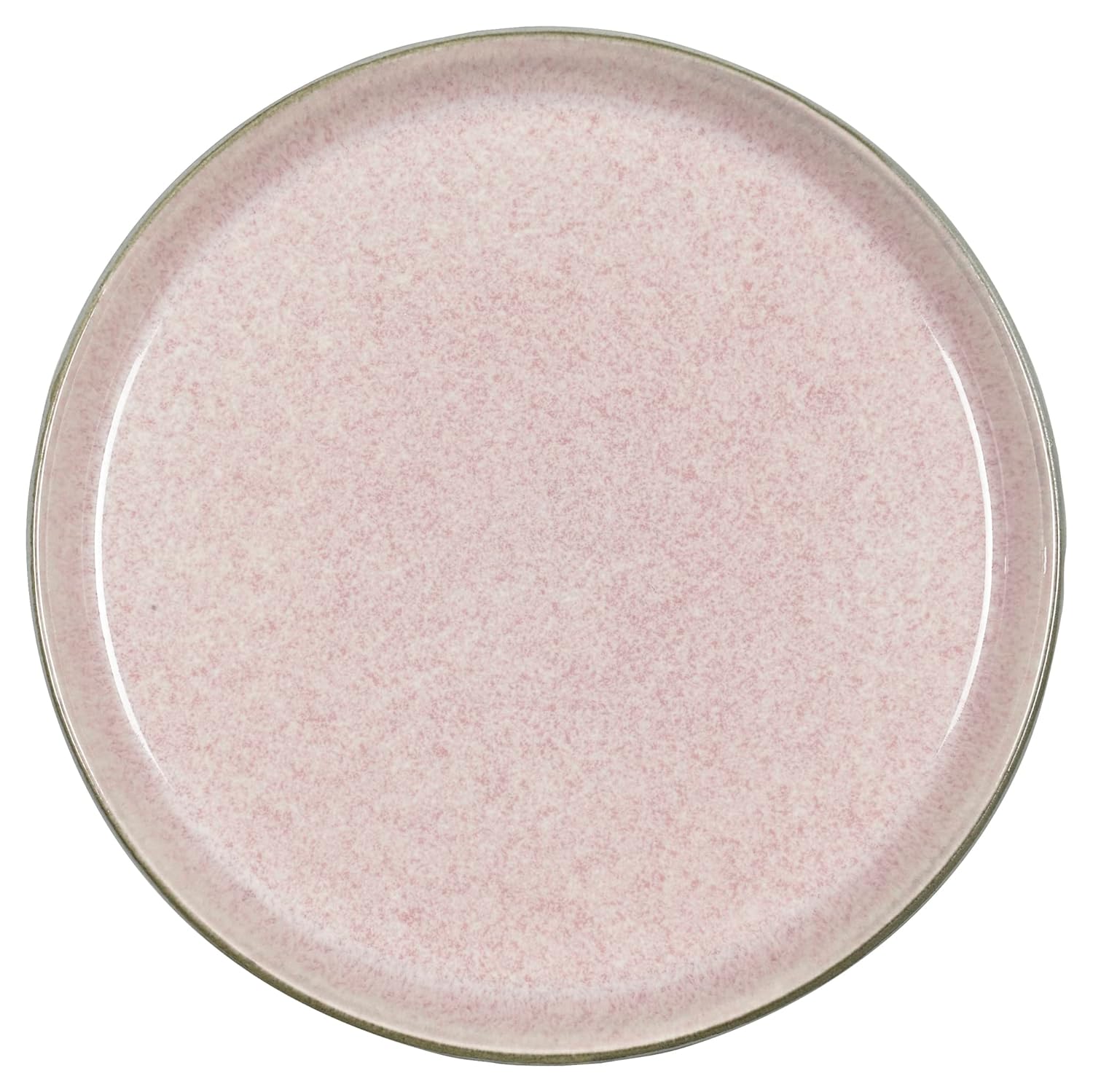 BITZ Assiette, assiette à gâteau, assiette à dessert en grès, 21 cm de diamètre, gris/rouge clair