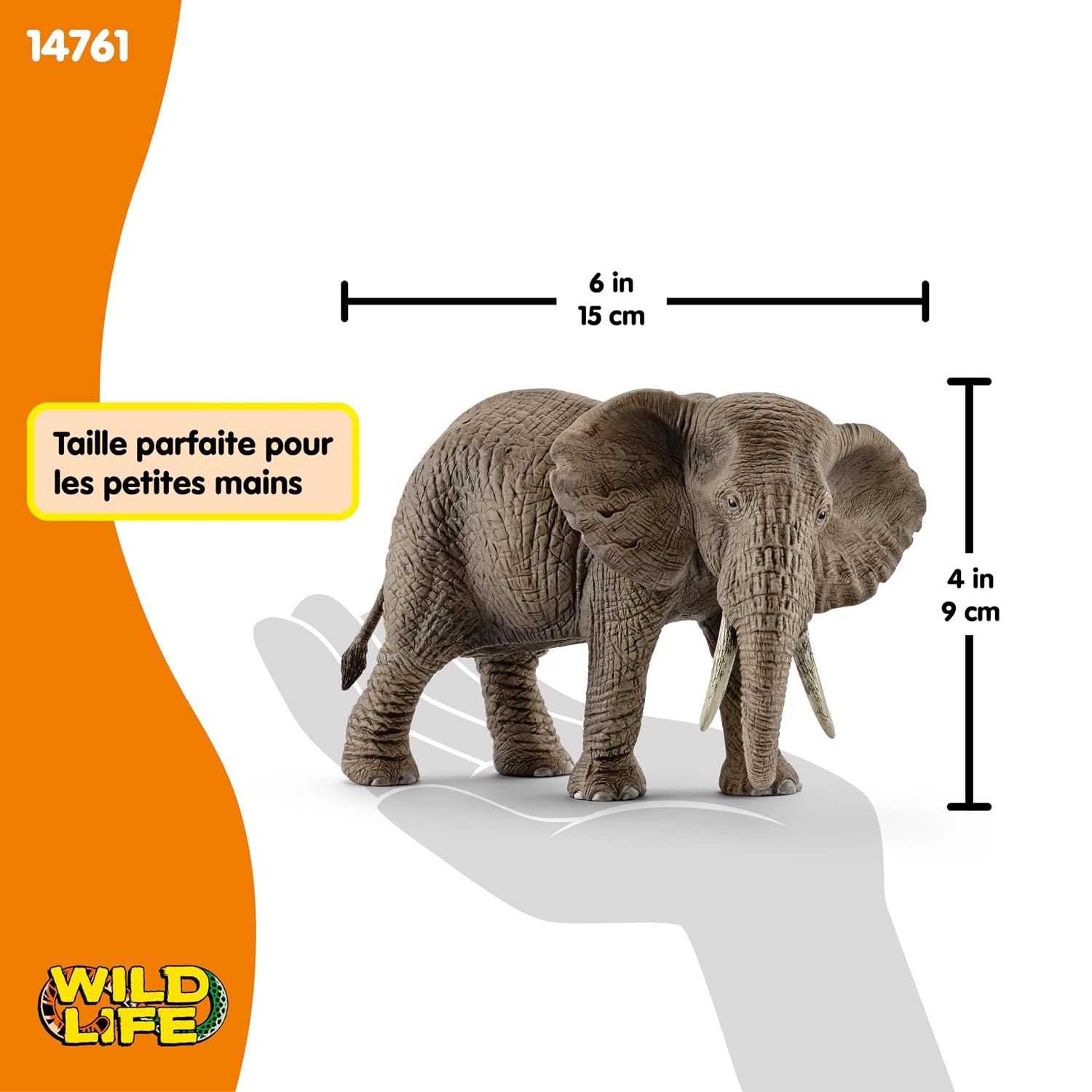 Schleich Wild Life | Éléphante d’Afrique 14761 | Figurine Animale détaillée & Jouet Zoo | Cadeau pour garçons et Filles | déco Anniversaire | Figurine dès 3 Ans | 8 x 15 x 9 cm – Image 4