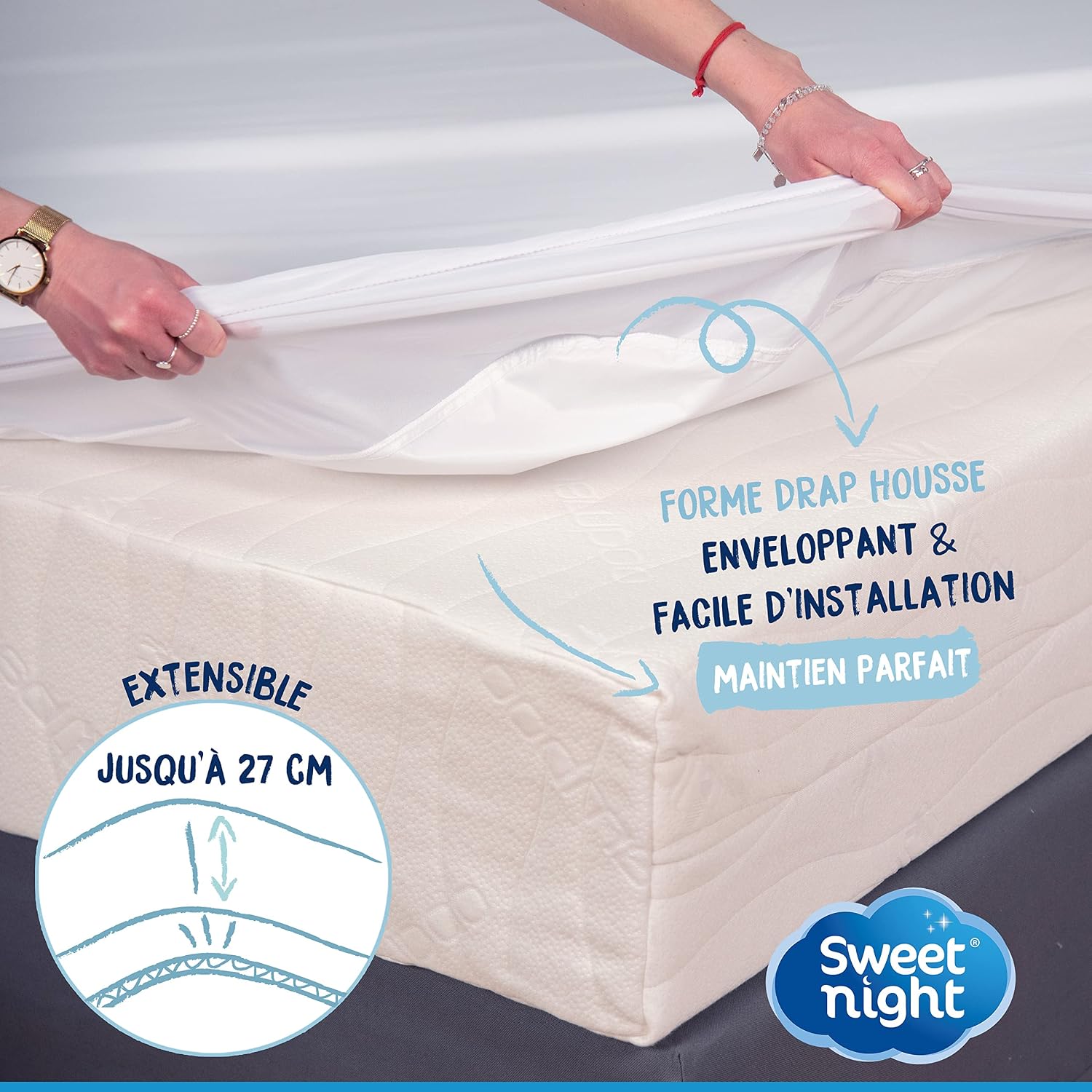 SWEET NIGHT — Protège-matelas imperméable 140x190 cm – Image 3