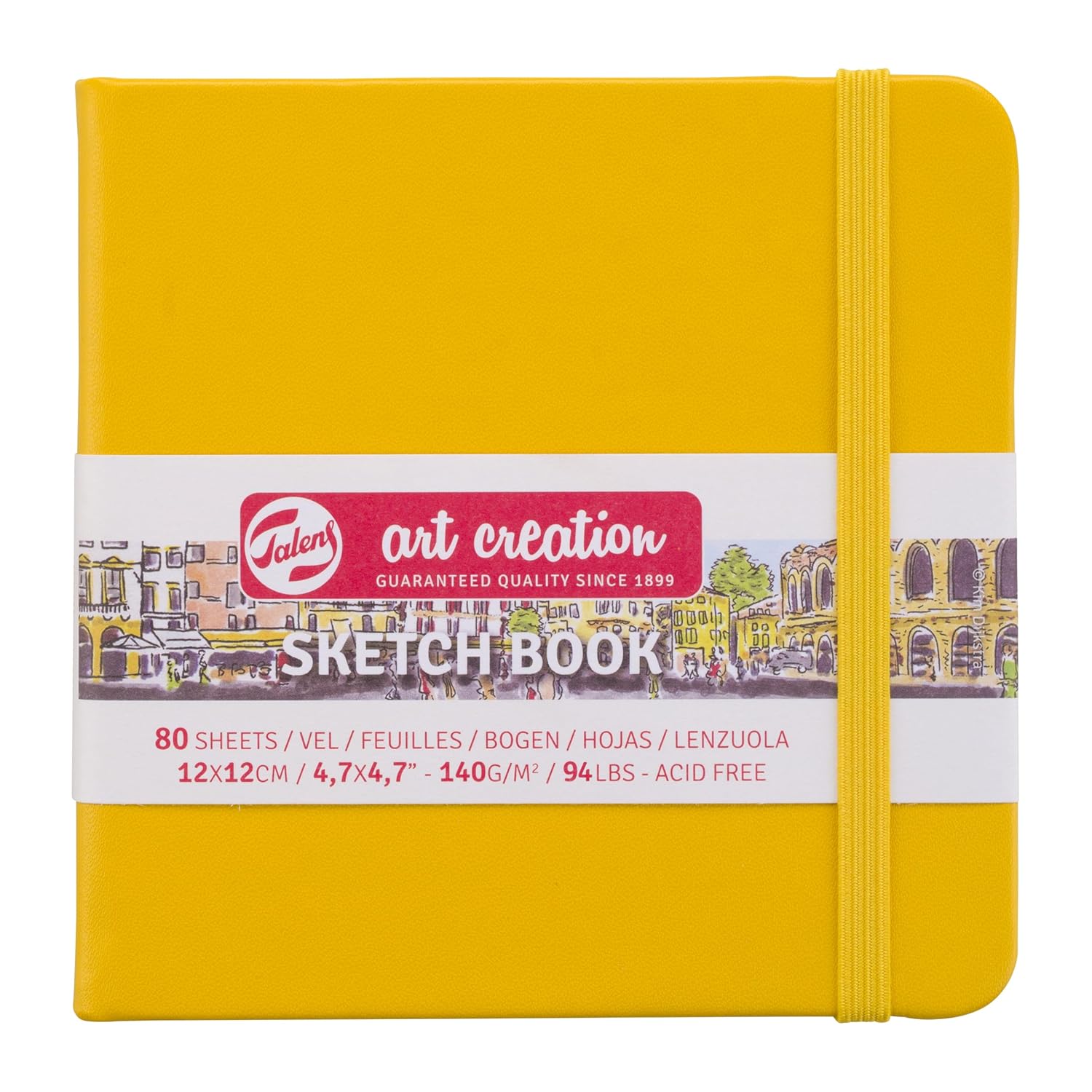 Talens Art Creation Carnet de croquis 80 feuilles 12 x 12 cm Jaune doré