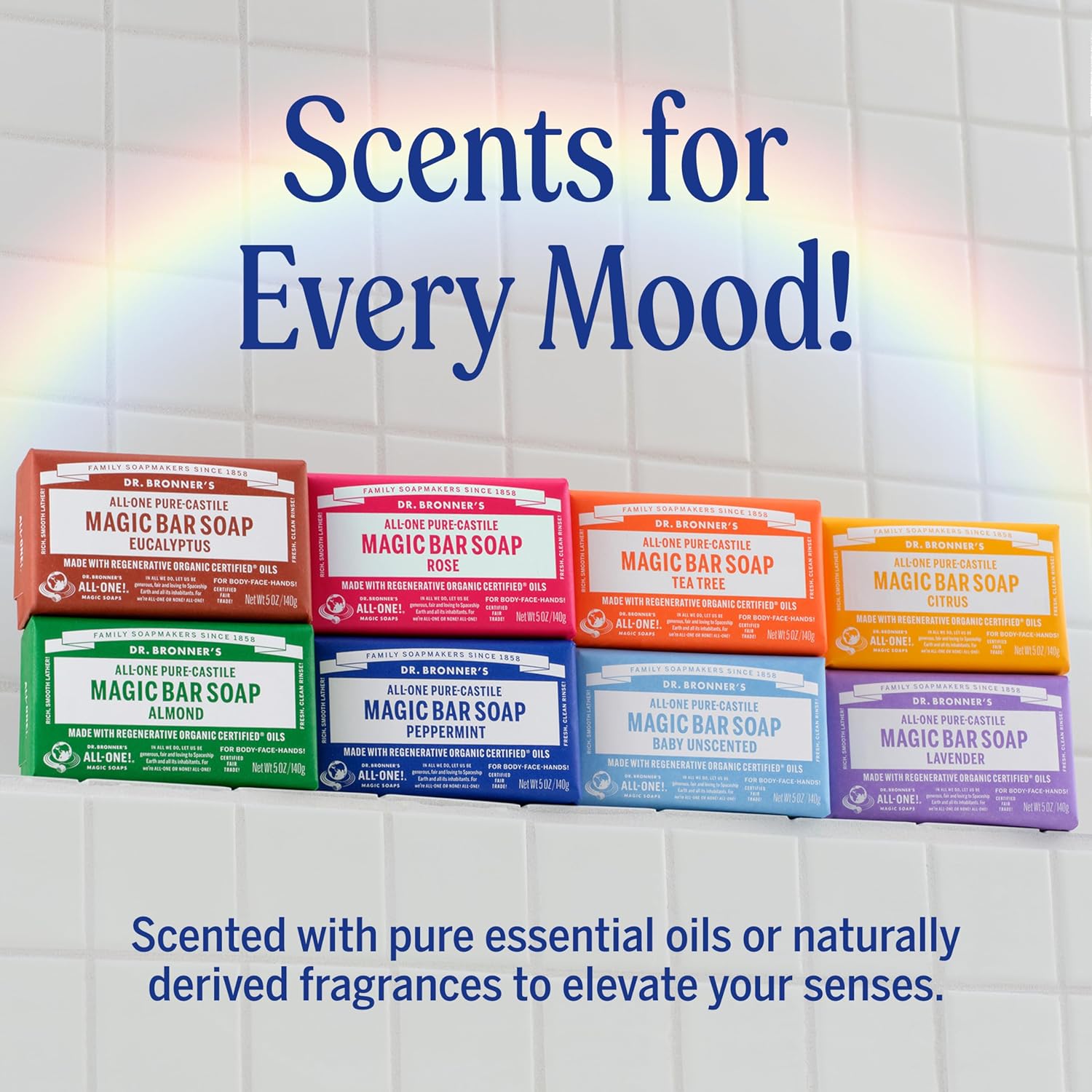 Savons de Dr. Bronner pure magie-savon de Castille, All-One chanvre arbre à thé, bars 5 onces (pack de 6) – Image 6