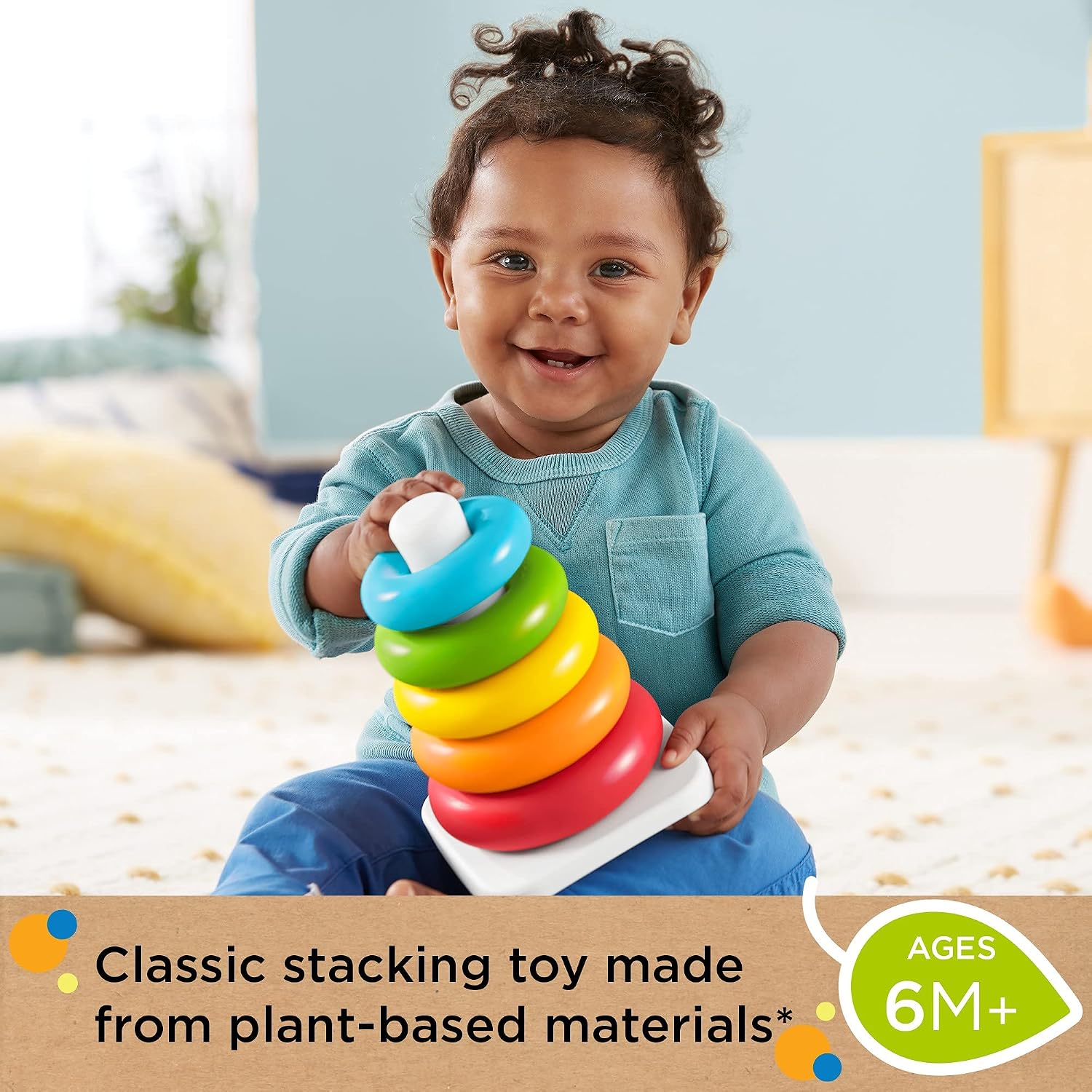 FISHER-PRICE Eco Rock-A-Stack — Jouet à empiler 5 anneaux – Image 2