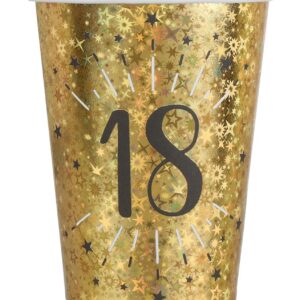 SANTEX 6788-18, Sachet de 10 Gobelets Âge étincelant métal, 18 Ans