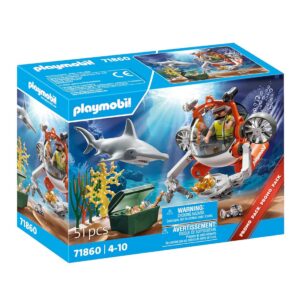 Playmobil | Pack Promo | Chasse au trésor avec sous-Marin | Jouets dès 4 Ans | Cadeau pour Enfants | Développe la créativité | Aventure sous-Marine avec Figurines & Accessoires | 71860
