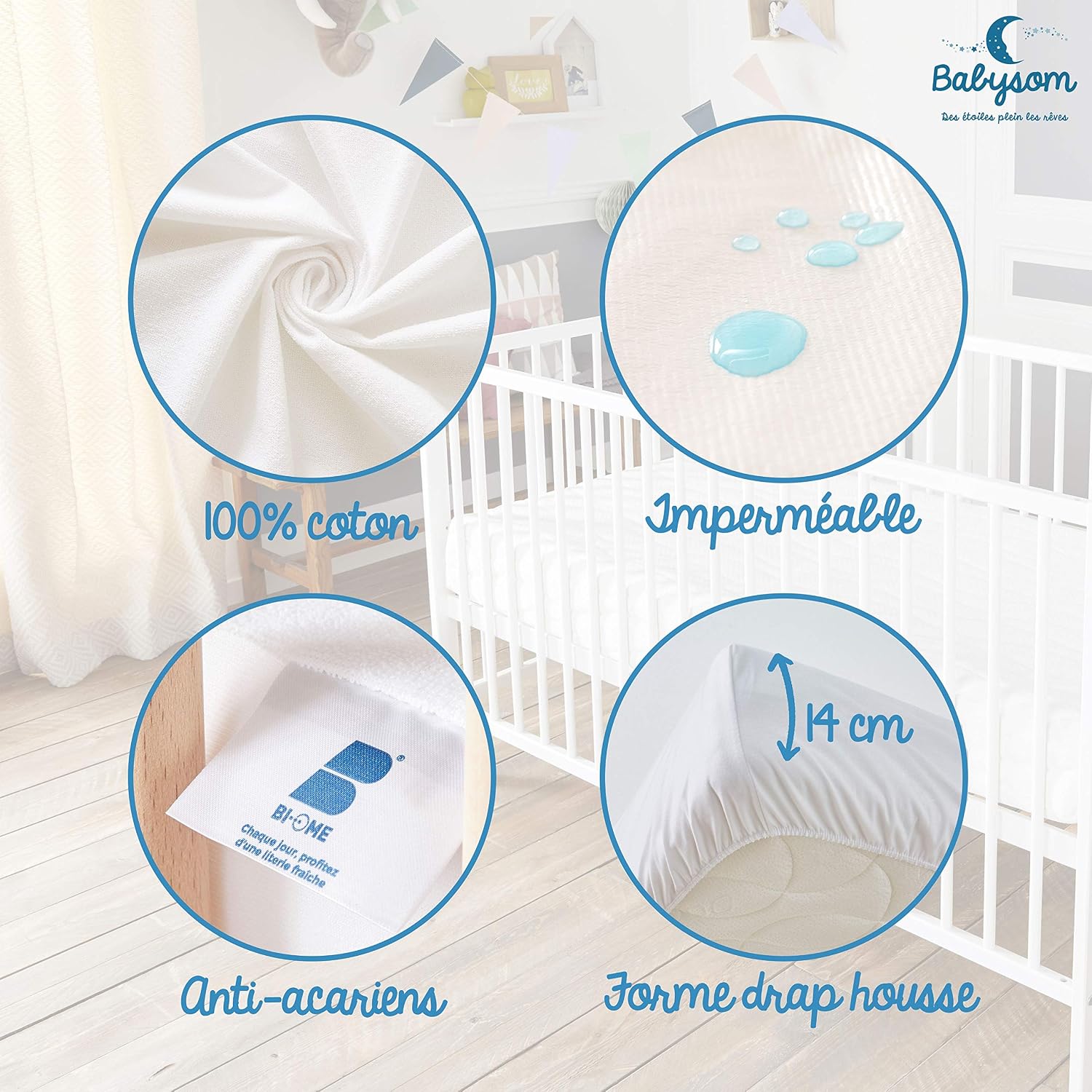 BABYSOM — Protège-matelas bébé imperméable anti-acariens – Image 2