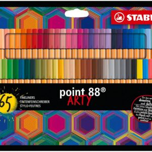 STABILO - Stylo feutre d'écriture pointe fine - point 88 ARTY - Etui carton x 65 feutres fins - coloris assortis - gamme ARTY
