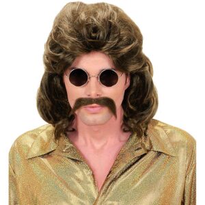 W WIDMANN MILANO Party Fashion - Perruque avec barbe, années 70, disco, déguisements de carnaval