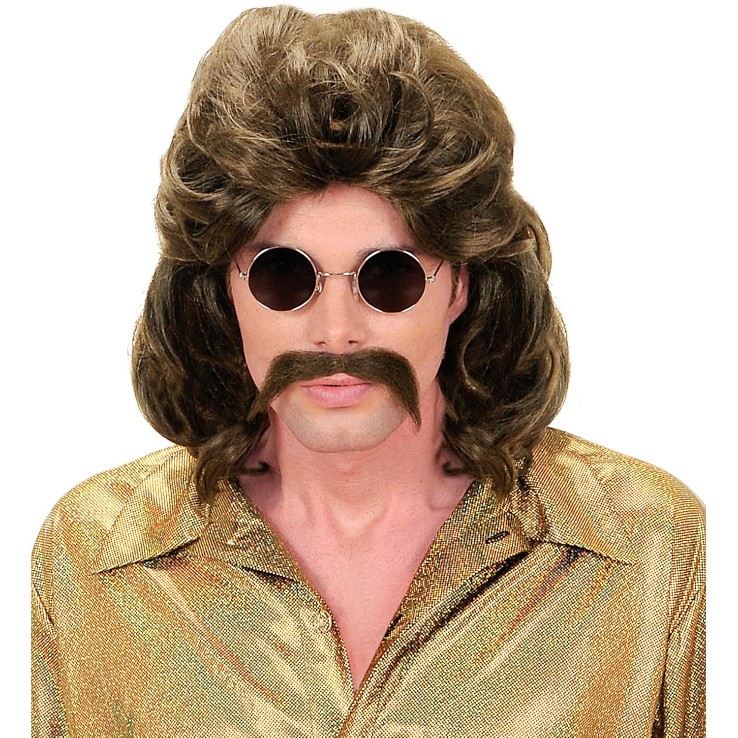W WIDMANN MILANO Party Fashion - Perruque avec barbe, années 70, disco, déguisements de carnaval