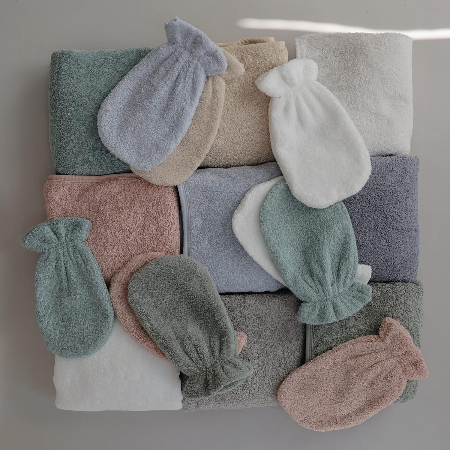 MUSHIE — Lot de 2 Gants de Bain en Coton Bleu – Image 6