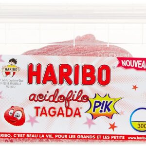 HARIBO - Acidofilo - Bonbons Sans Colorants Artificiels & Sans Gélatine - Goût Tagada Pik - Boîte de 300 Bonbons