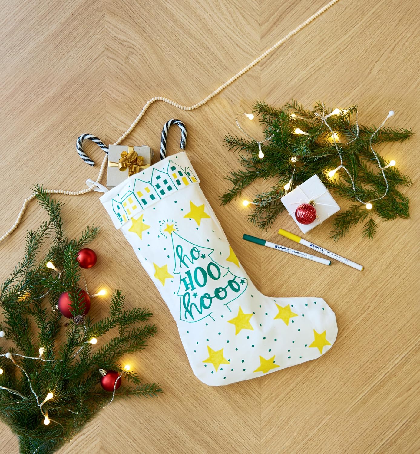 EDDING e-4600 — Kit Noël feutres textiles avec botte coton – Image 2