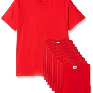 Fruit of the Loom Original T T-Shirt, Rouge, M (Lot de 10) Homme