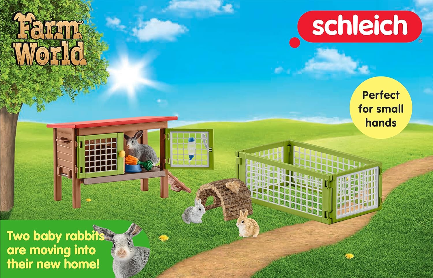 SCHLEICH — Figurine Clapier avec Enclos et Lapins – Image 3