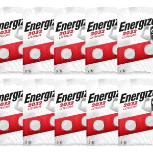 Energizer CR2032 - Piles Lithium 3 V - Paquet de 10 Blister de 2 Piles (Total 20 Piles)