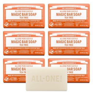 Savons de Dr. Bronner pure magie-savon de Castille, All-One chanvre arbre à thé, bars 5 onces (pack de 6)