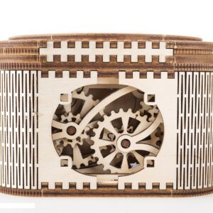 Puzzle 3D UGEARS Treasure Box - Kits de maquettes mécaniques en Bois à Construire pour Adultes - Coffret de Construction avec Serrure secrète et boîtes à Bijoux en Bois pour Adultes - 190 pièces