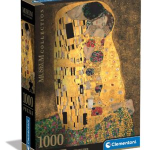 Clementoni | Puzzle Gustav Klimt The Kiss 1000 Pièces pour Adultes 18 Ans+ | Art Nouveau Doré | Poster Inclus à Encadrer | Recyclé FSC | Idée Cadeau Adulte| Décoration Intérieure