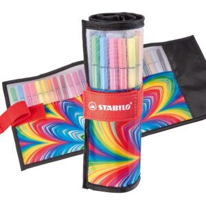 STABILO - Feutre de coloriage - Pen 68 ARTY - Trousse Rollerset x 25 feutres de coloriage pointe moyenne - coloris assortis - gamme ARTY