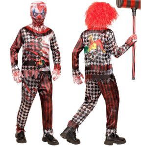 W WIDMANN MILANO Party Fashion - Costume Killer Clown pour enfants, ensemble avec masque, tenue complète pour Halloween et Carnaval