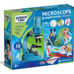 CLEMENTONI Science & Jeu — Microscope enfant 1200x, 50 activités