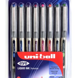 UniBall Eye Fine UB-157 Stylos à bille Pochette de 8 couleurs assorties
