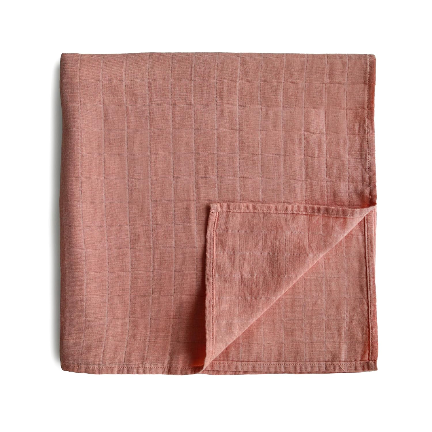 mushie Couverture D'emmaillotage en Mousseline pour Bébé | Naissance 0-3 Mois | Coton Organique | Gigoteuse pour Bébé | Prélavée | Couverture de Réception | Fabriquée au Danemark | Cedar