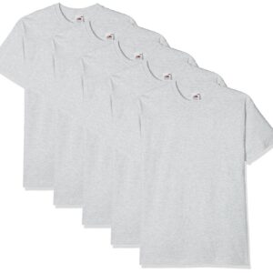 Fruit of the Loom Super Premium Short Sleeve T-Shirt, Gris, XL (Lot de 5) Homme
