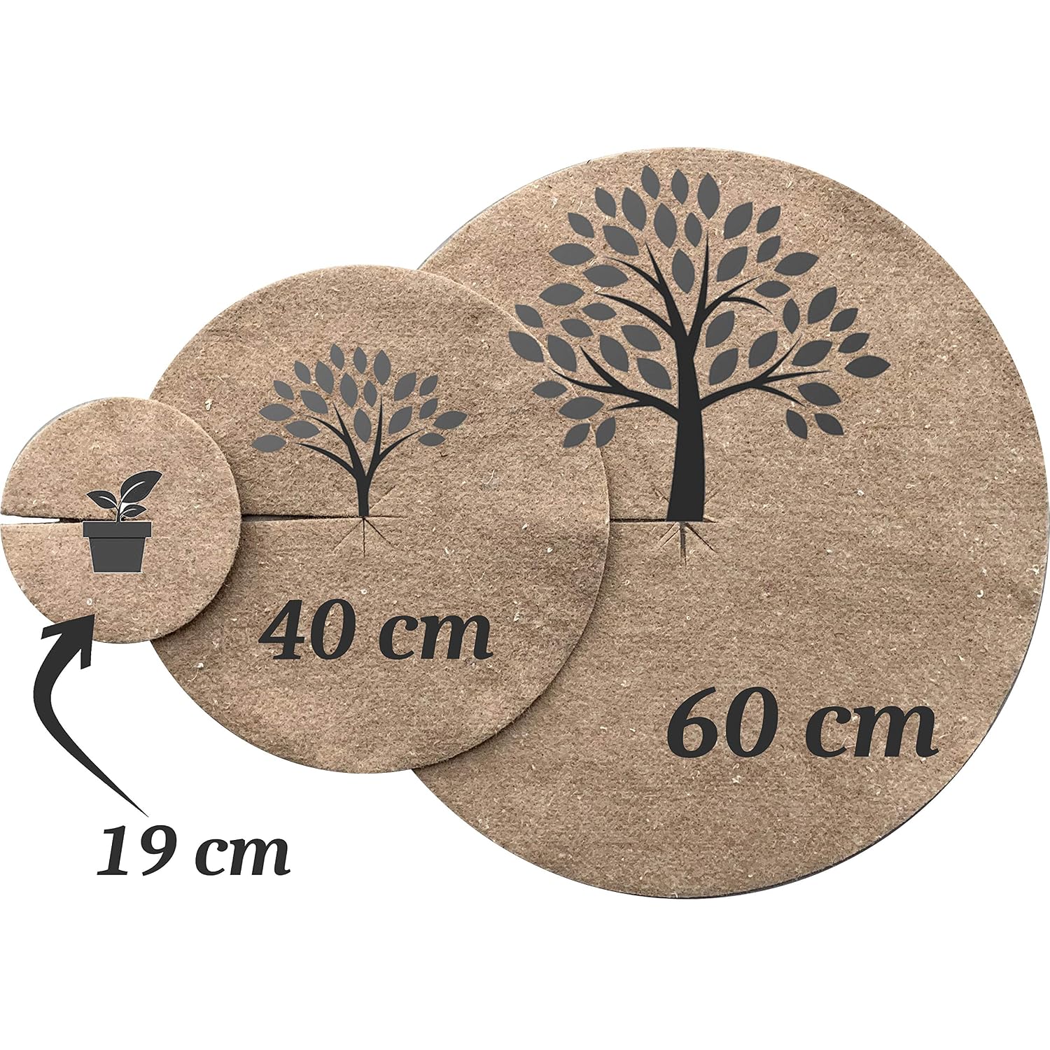 Disque de paillage Jute Bio 700g/m² - Protection Contre Les Mauvaises Herbes biodégradable et Naturelle - 19cm - Lot de 10 – Image 2
