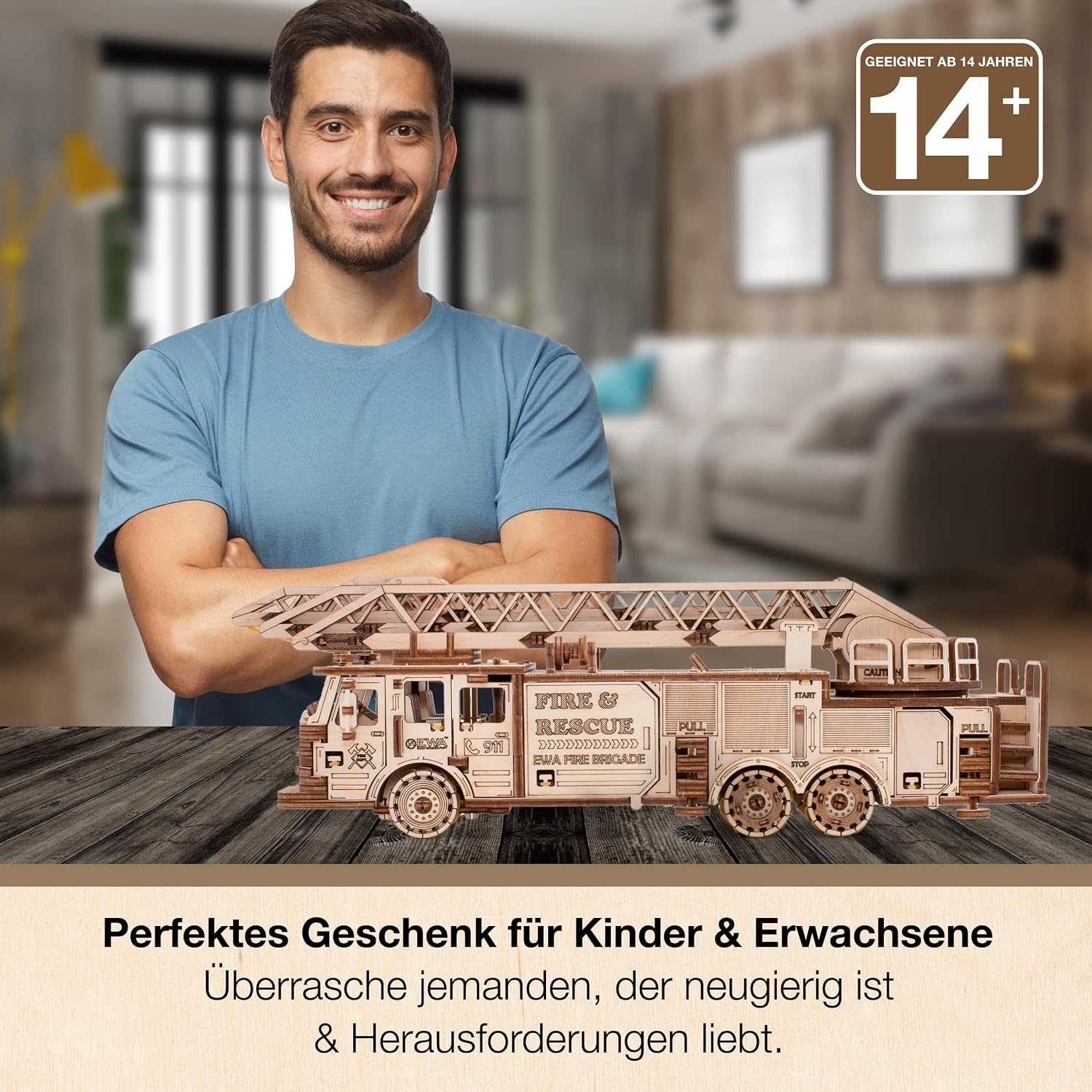 EWA Eco-Wood-Art — Puzzle 3D camion de pompiers 439 pièces – Image 4
