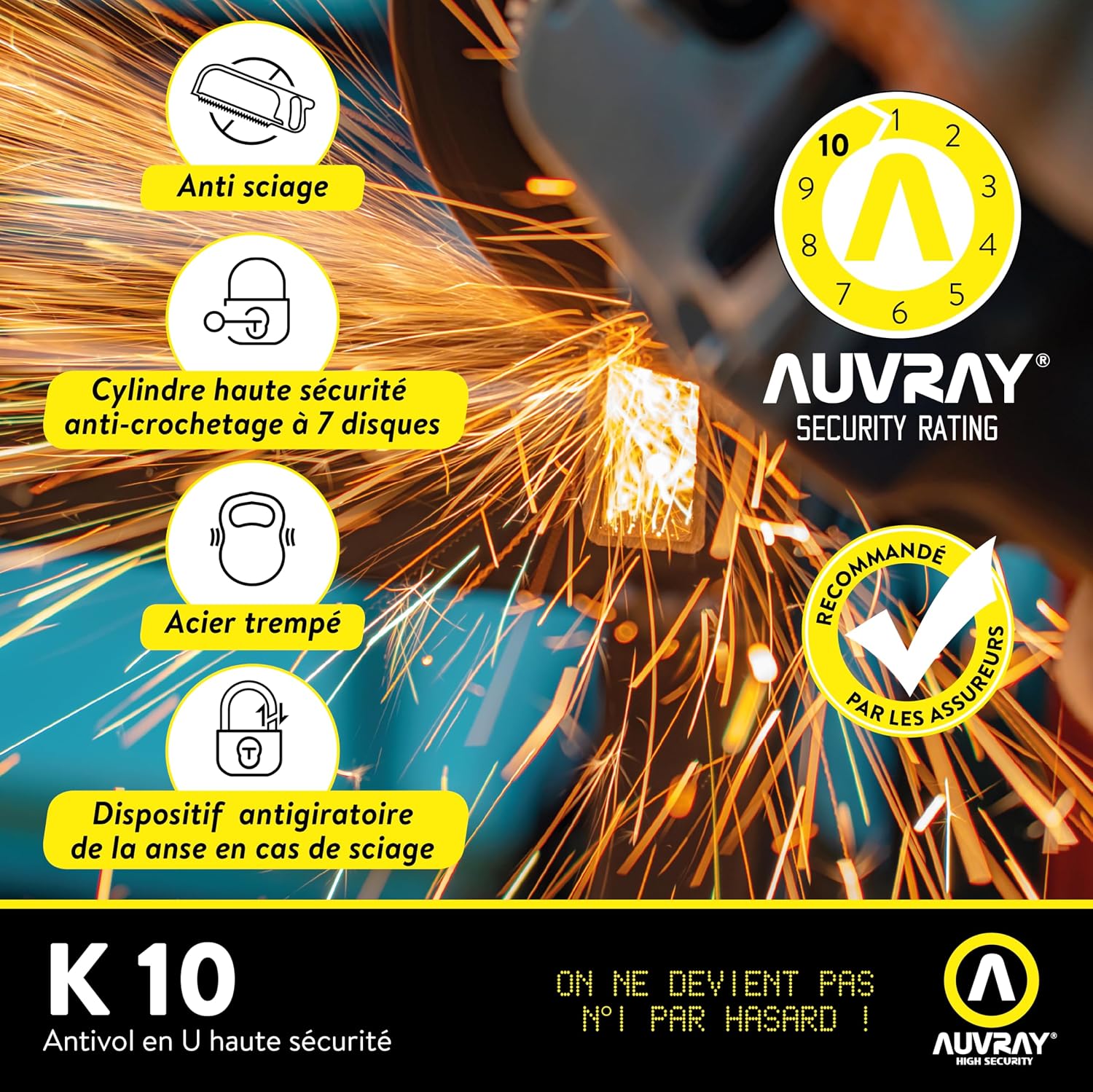 AUVRAY K10 — Antivol moto U certifié SRA et ART – Image 3