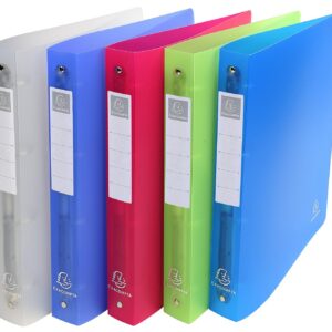 Exacompta - Réf. 51359E - 1 Classeur semi-rigide PP Chromaline - 4 anneaux ronds diamètre 30 mm - Dos 40 mm - Dimensions extérieures : 32 x 26,8 cm - Format à classer A4 Maxi - 5 couleurs aléatoires