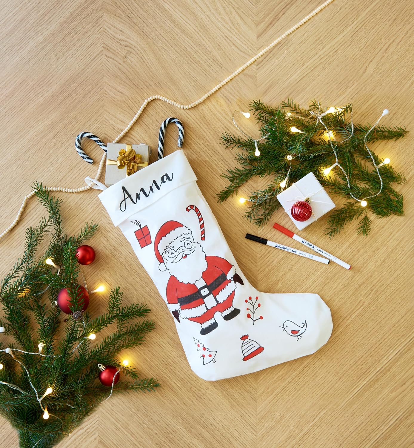 EDDING e-4600 — Kit Noël Feutres Textiles avec Botte en Coton – Image 2