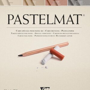 Clairefontaine 96054C Bloc Collé Pastelmat n°7 - 12 Feuilles Carte Spéciale pour Pastels Secs - 30x40 cm 360g - 4 Couleurs Assorties - Intercalaires en Papier Cristal